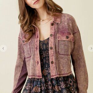 Crushed Berry Corduroy "Shacket" – Boho Babe Edition - NWT